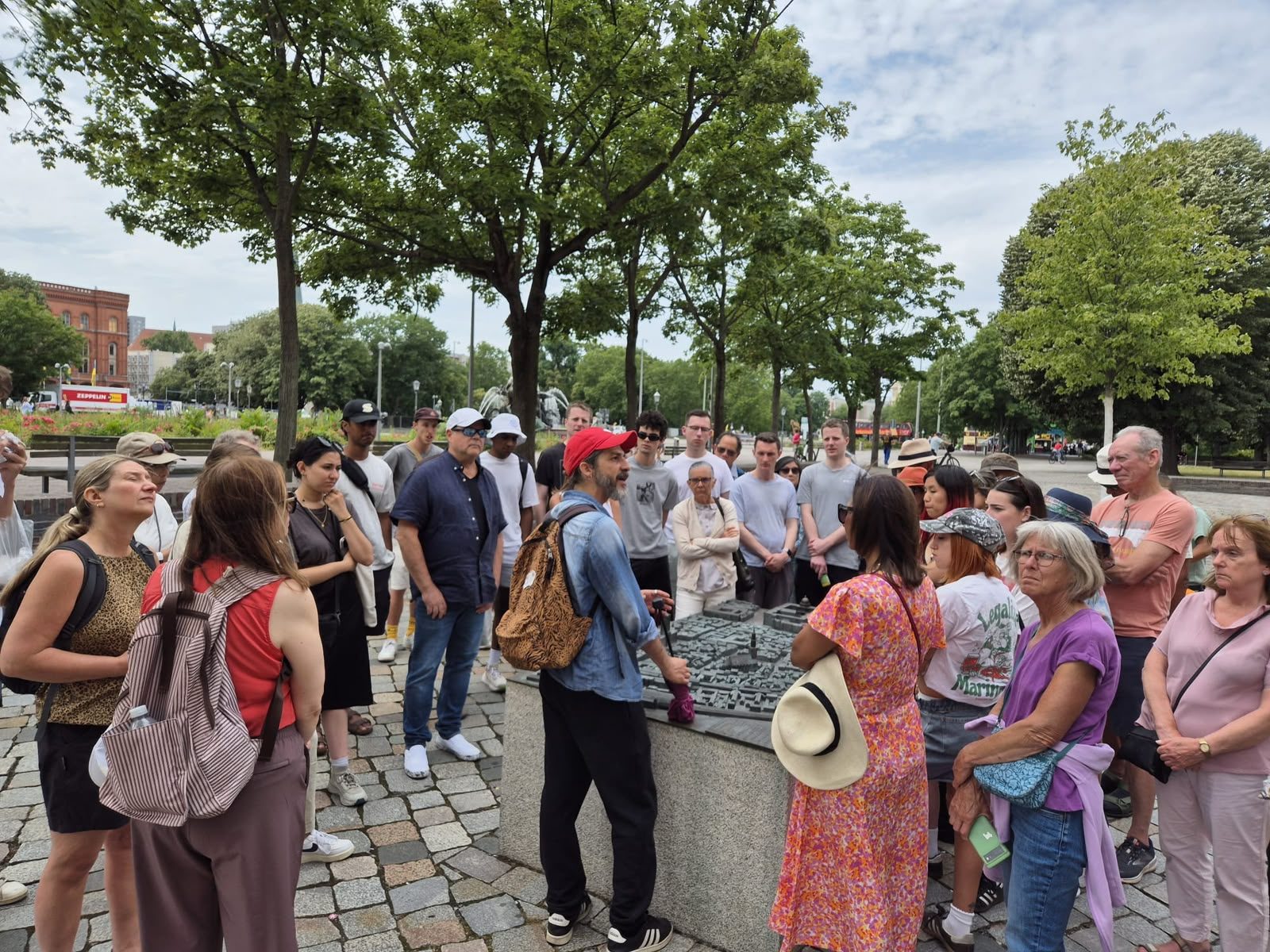 Visitors exploring Berlin together outdoors